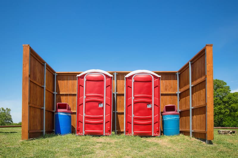 Short-term porta potty units staged for delivery in San Rafael, California